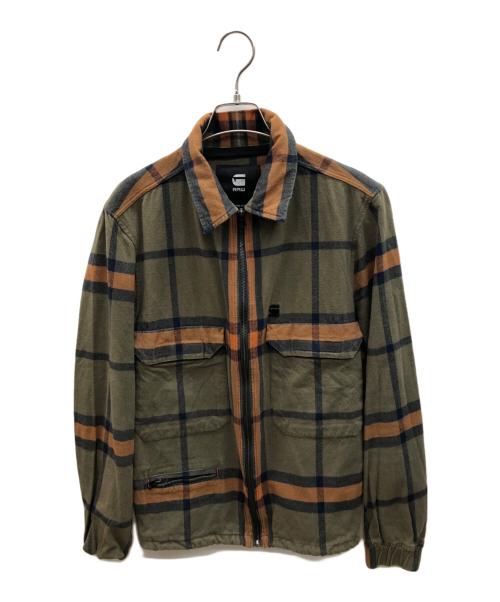 G-STAR RAW（ジースターロゥ）G-STAR RAW (ジースターロゥ) ジップジャケット カーキ×オレンジ サイズ:Mの古着・服飾アイテム