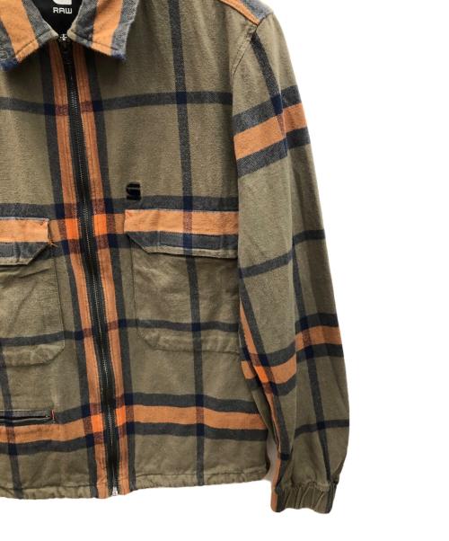 G-STAR RAW（ジースターロゥ）G-STAR RAW (ジースターロゥ) ジップジャケット カーキ×オレンジ サイズ:Mの古着・服飾アイテム