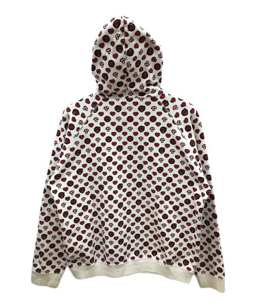 A BATHING APE（ア ベイシング エイプ）A BATHING APE (ア ベイシング エイプ) ジップパーカー　Y2K ホワイト×レッド サイズ:Mの古着・服飾アイテム