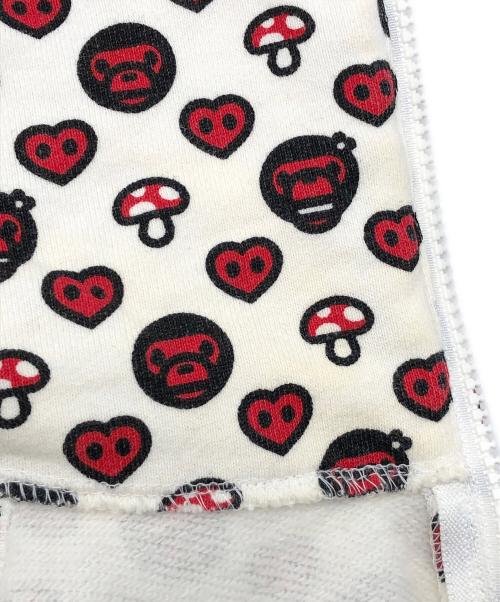 A BATHING APE（ア ベイシング エイプ）A BATHING APE (ア ベイシング エイプ) ジップパーカー　Y2K ホワイト×レッド サイズ:Mの古着・服飾アイテム