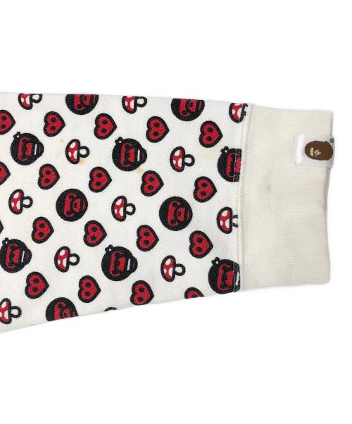 A BATHING APE（ア ベイシング エイプ）A BATHING APE (ア ベイシング エイプ) ジップパーカー　Y2K ホワイト×レッド サイズ:Mの古着・服飾アイテム