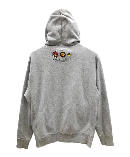A BATHING APE（ア ベイシング エイプ）A BATHING APE (ア ベイシング エイプ) スーパーマリオ (スーパーマリオ) ジップパーカー グレー サイズ:Mの古着・服飾アイテム