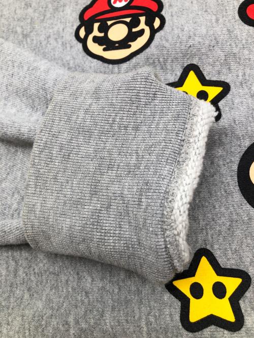 A BATHING APE（ア ベイシング エイプ）A BATHING APE (ア ベイシング エイプ) スーパーマリオ (スーパーマリオ) ジップパーカー グレー サイズ:Mの古着・服飾アイテム