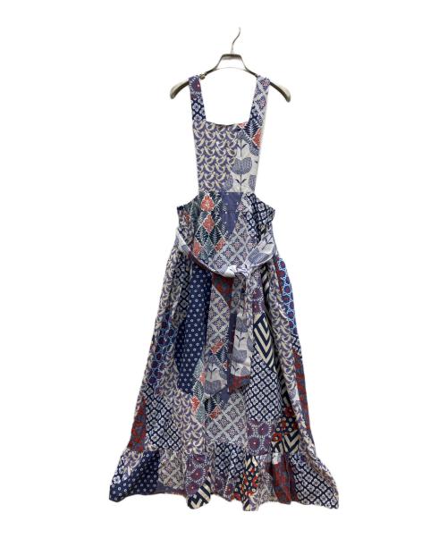 freada（フリーダ）freada (フリーダ) ノースリーブ・キャミソールワンピース　パッチワークエプロンドレス パープル サイズ:FREEの古着・服飾アイテム