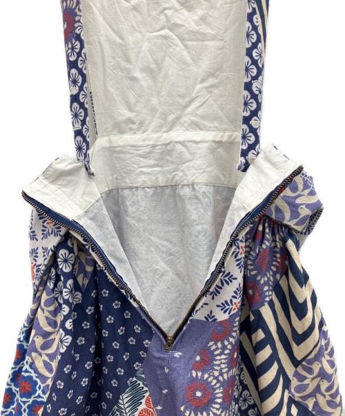 freada（フリーダ）freada (フリーダ) ノースリーブ・キャミソールワンピース　パッチワークエプロンドレス パープル サイズ:FREEの古着・服飾アイテム