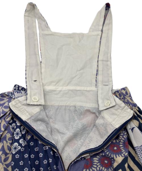 freada（フリーダ）freada (フリーダ) ノースリーブ・キャミソールワンピース　パッチワークエプロンドレス パープル サイズ:FREEの古着・服飾アイテム