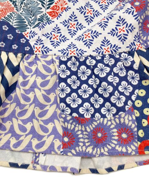 freada（フリーダ）freada (フリーダ) ノースリーブ・キャミソールワンピース　パッチワークエプロンドレス パープル サイズ:FREEの古着・服飾アイテム