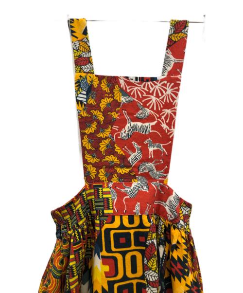 freada（フリーダ）freada (フリーダ) パッチワークエプロンドレス レッド サイズ:Ｆ 未使用品の古着・服飾アイテム