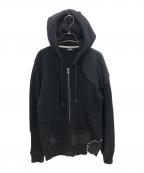 DIESELディーゼル）の古着「ニットジップパーカー　Y2K」｜ブラック