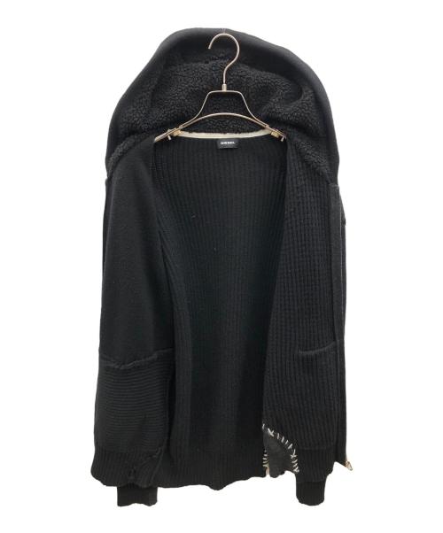 DIESEL（ディーゼル）DIESEL (ディーゼル) ニットジップパーカー　Y2K ブラック サイズ:不明の古着・服飾アイテム