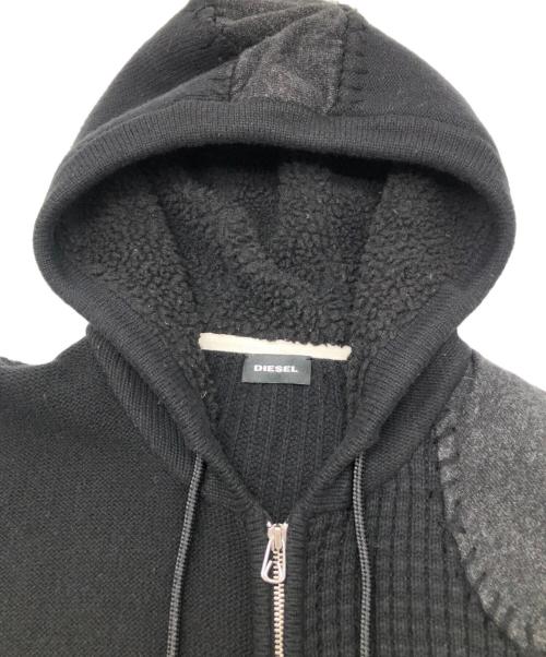 DIESEL（ディーゼル）DIESEL (ディーゼル) ニットジップパーカー　Y2K ブラック サイズ:不明の古着・服飾アイテム