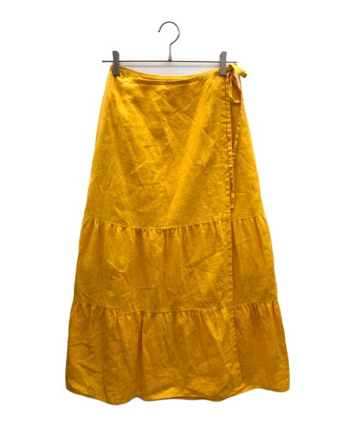 freada（フリーダ）freada (フリーダ) スカート　ヨーロピアンエコバッグリメイクスカート イエロー×オレンジ サイズ:Ｆの古着・服飾アイテム