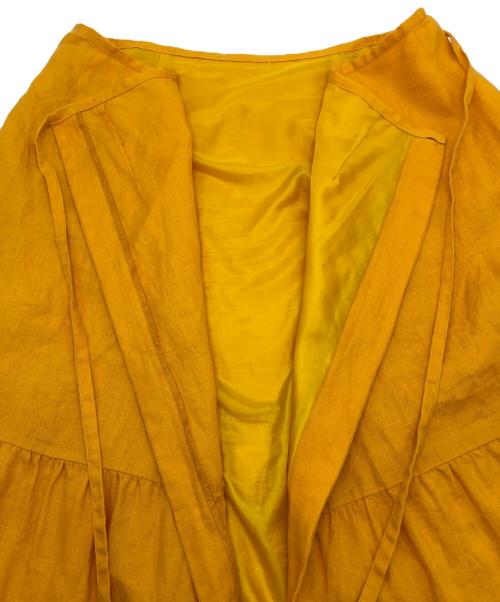 freada（フリーダ）freada (フリーダ) スカート　ヨーロピアンエコバッグリメイクスカート イエロー×オレンジ サイズ:Ｆの古着・服飾アイテム