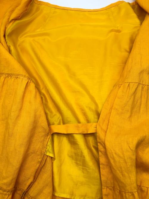 freada（フリーダ）freada (フリーダ) スカート　ヨーロピアンエコバッグリメイクスカート イエロー×オレンジ サイズ:Ｆの古着・服飾アイテム