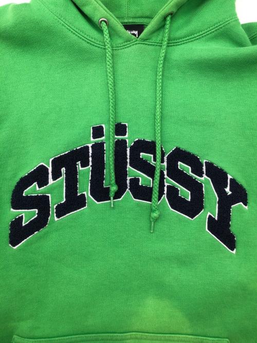 stussy（ステューシー）stussy (ステューシー) プルオーバーパーカー グリーン サイズ:Sの古着・服飾アイテム