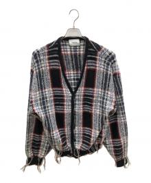 IROQUOIS（イロコイ）の古着「厚手カーディガン　WARP THREAD CHECK KNIT CARDIGAN」｜マルチカラー