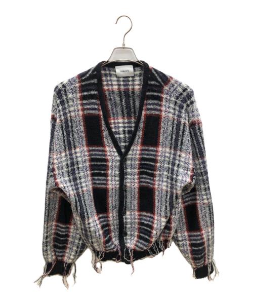 IROQUOIS（イロコイ）IROQUOIS (イロコイ) 厚手カーディガン　WARP THREAD CHECK KNIT CARDIGAN マルチカラー サイズ:2の古着・服飾アイテム