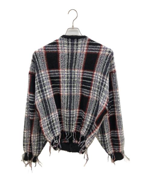 IROQUOIS（イロコイ）IROQUOIS (イロコイ) 厚手カーディガン　WARP THREAD CHECK KNIT CARDIGAN マルチカラー サイズ:2の古着・服飾アイテム