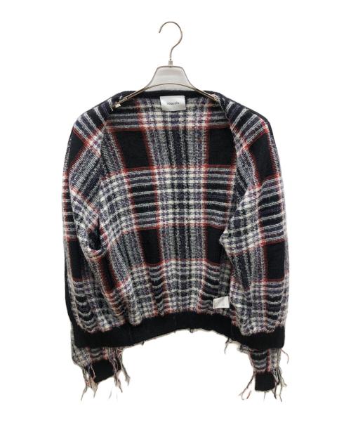 IROQUOIS（イロコイ）IROQUOIS (イロコイ) 厚手カーディガン　WARP THREAD CHECK KNIT CARDIGAN マルチカラー サイズ:2の古着・服飾アイテム