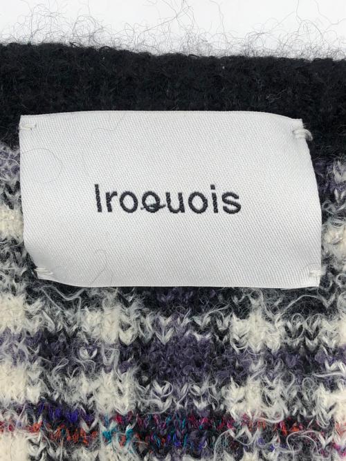 IROQUOIS（イロコイ）IROQUOIS (イロコイ) 厚手カーディガン　WARP THREAD CHECK KNIT CARDIGAN マルチカラー サイズ:2の古着・服飾アイテム