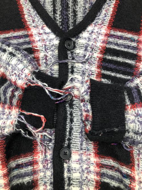 IROQUOIS（イロコイ）IROQUOIS (イロコイ) 厚手カーディガン　WARP THREAD CHECK KNIT CARDIGAN マルチカラー サイズ:2の古着・服飾アイテム