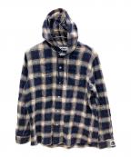 X-LARGEエクストララージ）の古着「長袖シャツ」｜ネイビー×ホワイト