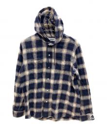 X-LARGE（エクストララージ）の古着「長袖シャツ」｜ネイビー×ホワイト