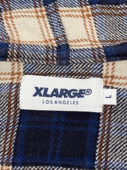 X-LARGE（エクストララージ）X-LARGE (エクストララージ) 長袖シャツ ネイビー×ホワイト サイズ:Lの古着・服飾アイテム