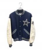 DeLongデロング）の古着「90sスタジャン　古着」｜ネイビー×ホワイト