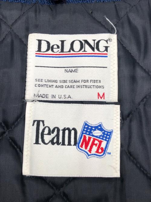 DeLong（デロング）DeLong (デロング) 90sスタジャン　古着 ネイビー×ホワイト サイズ:Ⅿの古着・服飾アイテム