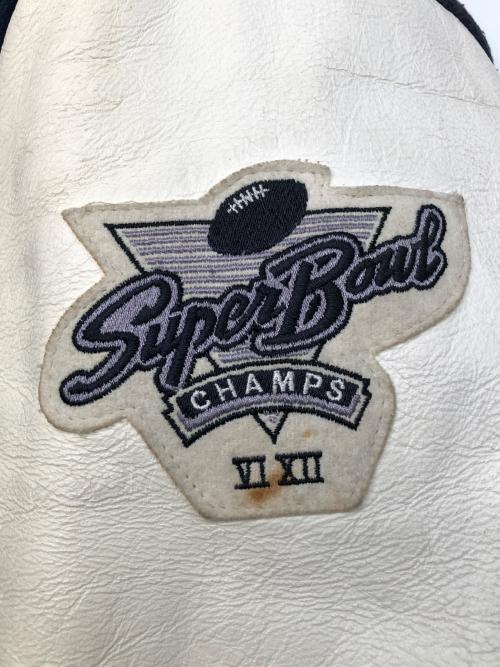 DeLong（デロング）DeLong (デロング) 90sスタジャン　古着 ネイビー×ホワイト サイズ:Ⅿの古着・服飾アイテム