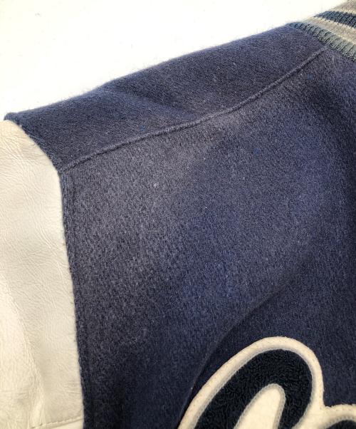 DeLong（デロング）DeLong (デロング) 90sスタジャン　古着 ネイビー×ホワイト サイズ:Ⅿの古着・服飾アイテム