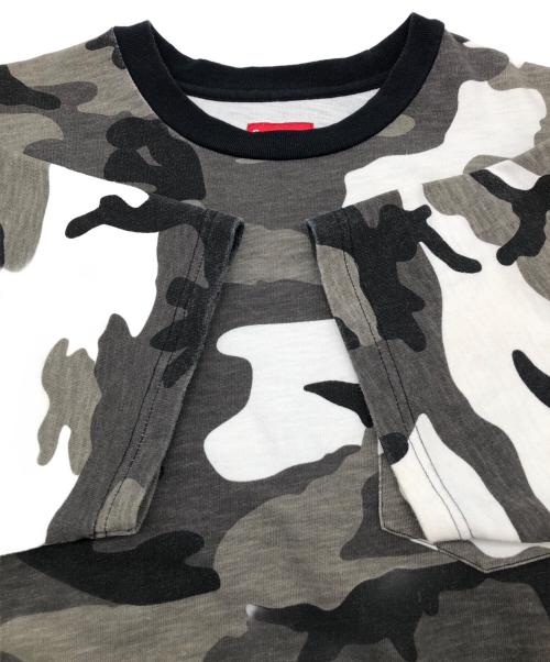 SUPREME（シュプリーム）SUPREME (シュプリーム) SS Pocket Tee　18AW グレー×ホワイト サイズ:Lの古着・服飾アイテム