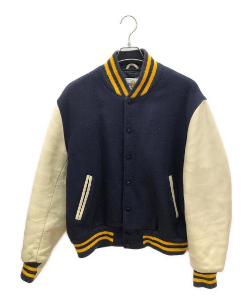 GB sport（ゴールデンベアスポーツ）GB sport (ゴールデンベアスポーツ) 00sスタジャン 白タグ 古着 ネイビー×ホワイト サイズ:Lの古着・服飾アイテム