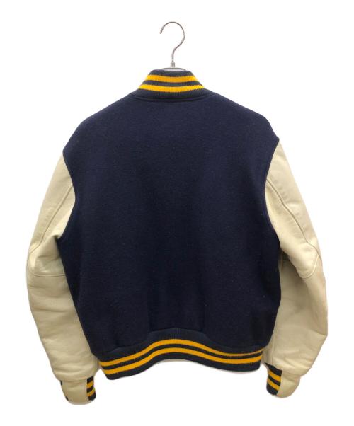 GB sport（ゴールデンベアスポーツ）GB sport (ゴールデンベアスポーツ) 00sスタジャン 白タグ 古着 ネイビー×ホワイト サイズ:Lの古着・服飾アイテム