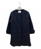 green label relaxingグリーンレーベルリラクシング）の古着「ノーカラーコート」｜ネイビー