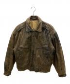 MIRAGEミラージュ）の古着「90sレザーフライトジャケット　古着」｜ブラウン