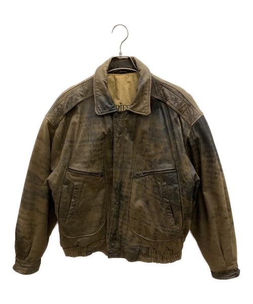 MIRAGE（ミラージュ）MIRAGE (ミラージュ) 90sレザーフライトジャケット　古着 ブラウン サイズ:42の古着・服飾アイテム
