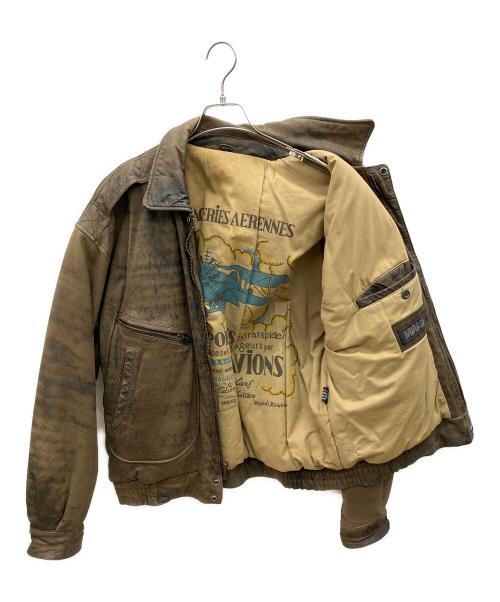 MIRAGE（ミラージュ）MIRAGE (ミラージュ) 90sレザーフライトジャケット　古着 ブラウン サイズ:42の古着・服飾アイテム