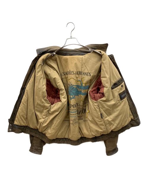MIRAGE（ミラージュ）MIRAGE (ミラージュ) 90sレザーフライトジャケット　古着 ブラウン サイズ:42の古着・服飾アイテム