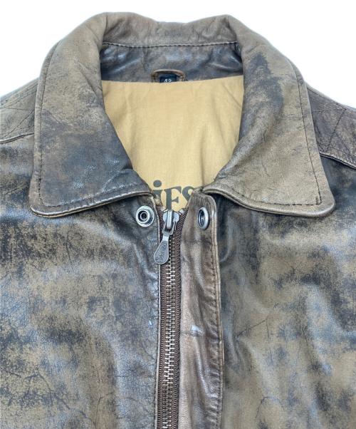 MIRAGE（ミラージュ）MIRAGE (ミラージュ) 90sレザーフライトジャケット　古着 ブラウン サイズ:42の古着・服飾アイテム