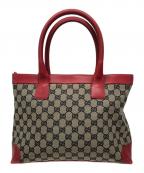 GUCCIグッチ）の古着「トートバッグ」｜ベージュ×レッド