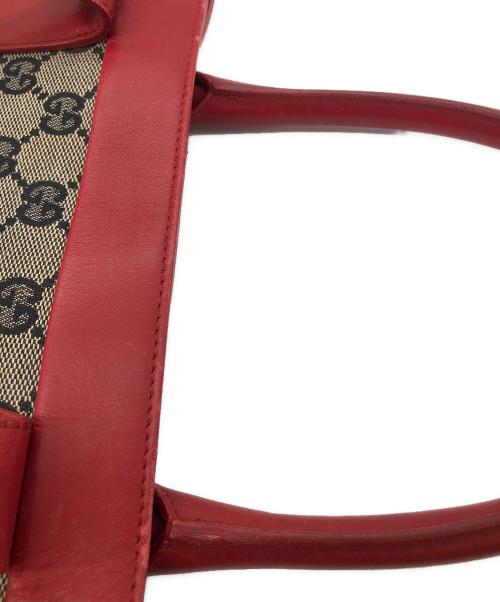GUCCI（グッチ）GUCCI (グッチ) トートバッグ ベージュ×レッドの古着・服飾アイテム