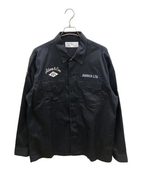 AVIREX（アヴィレックス）AVIREX (アヴィレックス) 長袖シャツ　FLYING TIGERS ブラック×ネイビー サイズ:XLの古着・服飾アイテム