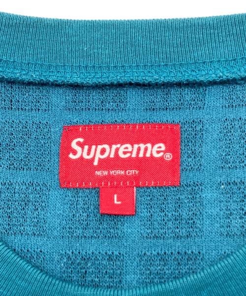 SUPREME（シュプリーム）SUPREME (シュプリーム) 半袖カットソー 19SS Grid Jacquard S/S ブルー×ブラック サイズ:Lの古着・服飾アイテム