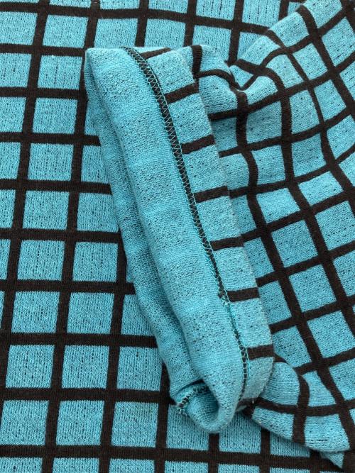 SUPREME（シュプリーム）SUPREME (シュプリーム) 半袖カットソー 19SS Grid Jacquard S/S ブルー×ブラック サイズ:Lの古着・服飾アイテム