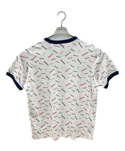 SUPREME（シュプリーム）SUPREME (シュプリーム) 半袖カットソー　総柄 ホワイト×ネイビー サイズ:Lの古着・服飾アイテム