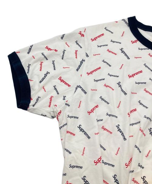 SUPREME（シュプリーム）SUPREME (シュプリーム) 半袖カットソー　総柄 ホワイト×ネイビー サイズ:Lの古着・服飾アイテム