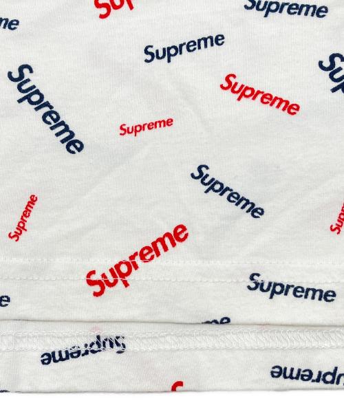 SUPREME（シュプリーム）SUPREME (シュプリーム) 半袖カットソー　総柄 ホワイト×ネイビー サイズ:Lの古着・服飾アイテム