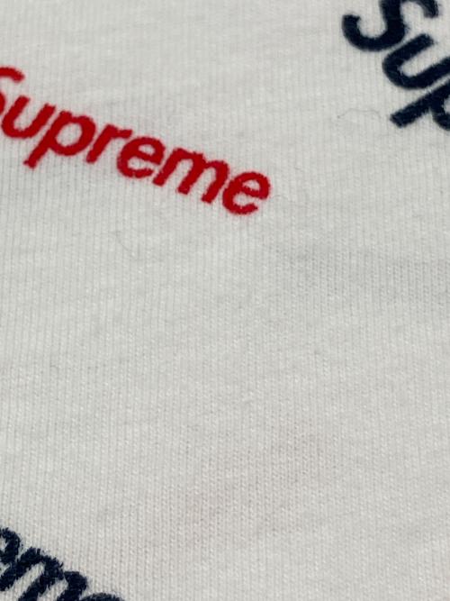 SUPREME（シュプリーム）SUPREME (シュプリーム) 半袖カットソー　総柄 ホワイト×ネイビー サイズ:Lの古着・服飾アイテム